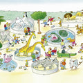 Fotomural Children mural zoo drawing in blue and yellow on matt smooth non-woven - XXL 3