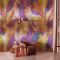Fotomural Walls by Patel - Photo wallpaper »brillanaza« - Graphic, colourful leaf design with mosaic structure - Smooth, slightly shiny premium non-woven fabric