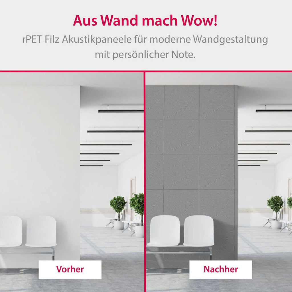 Panel Acustico de Fieltro Platinum Grey - Modular Wall - Foto 5