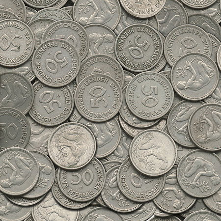 Fotomural Silver penny mural with patina & 3D effect - AP Digital 3