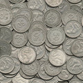 Fotomural Silver penny mural with patina & 3D effect - AP Digital 3