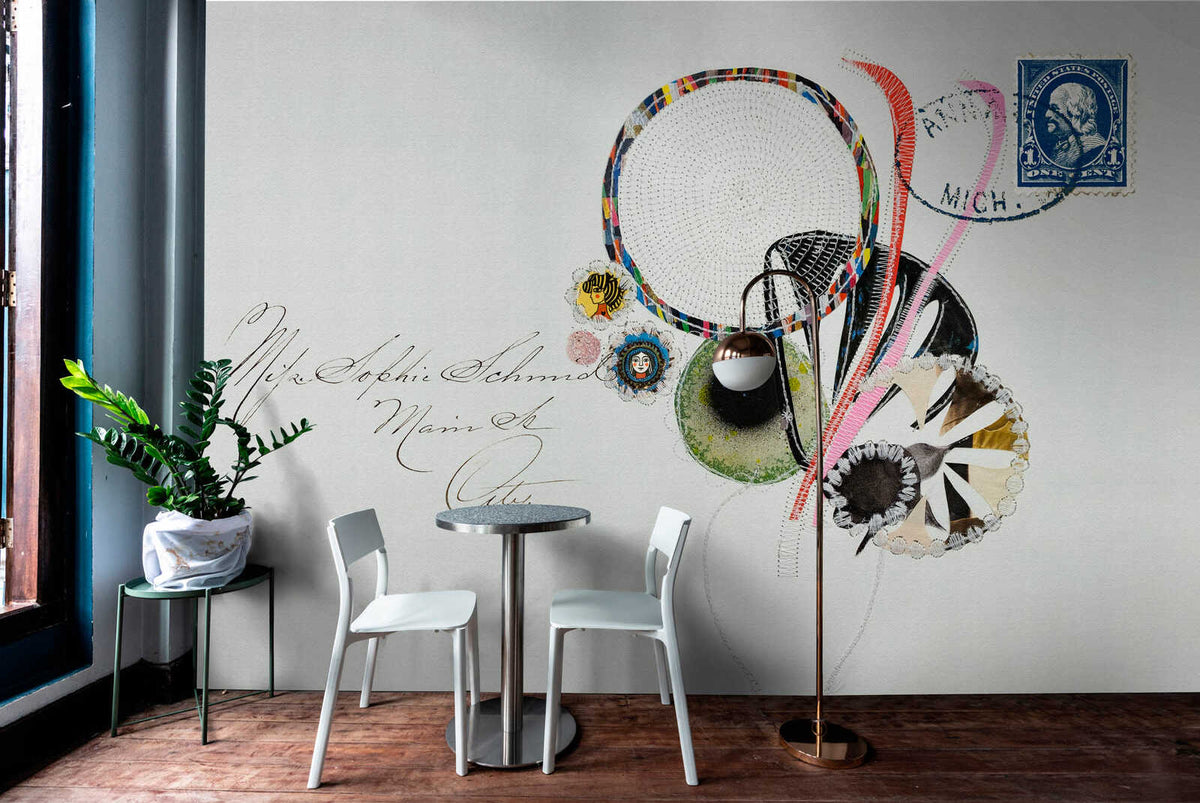Fotomural Walls by Patel - message - Artistic letter wallpaper in abstract design - grey, black