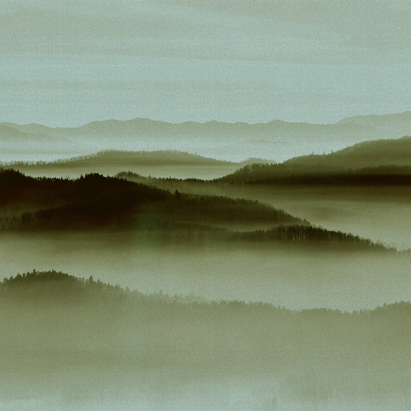 Fotomural Walls by Patel - Horizon 2 - Cardboard Structured Wallpaper with Fog Landscape, Nature Sky Line - Beige, Green