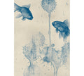 Fotomural Narrow mural blue fish - beige, blue - DD Motive 2