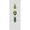 Fotomural Walls by Patel - Buzz panels 4 - Digital print panel with colourful bugs in natural linen structure - Yellow, Grey