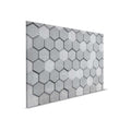 Cuadro lienzo con azulejos geométricos hexagonales aspecto 3D | gris, plata