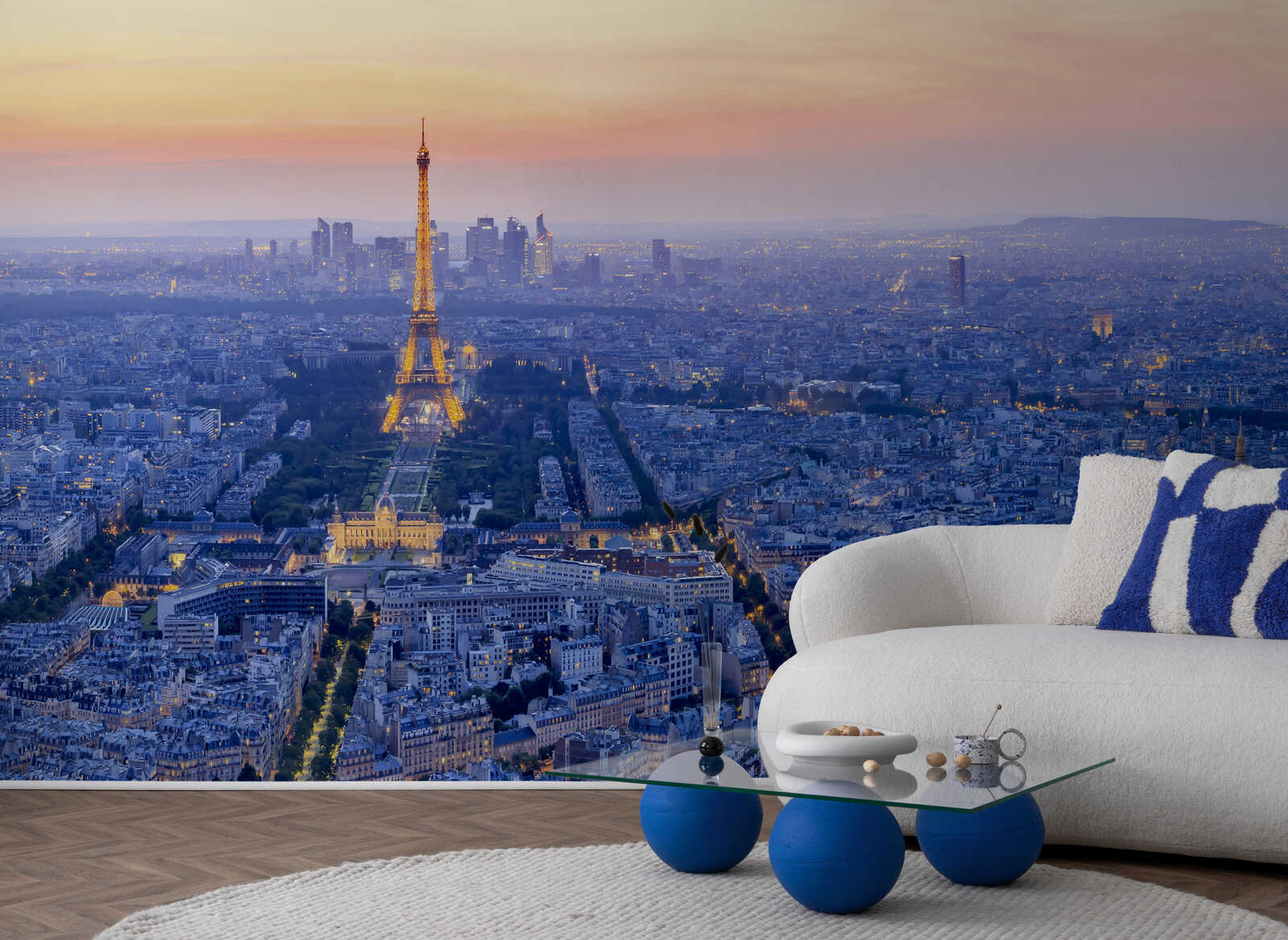 Fotomural Photo wallpaper Paris glows metropolis at dawn - AP Digital 3