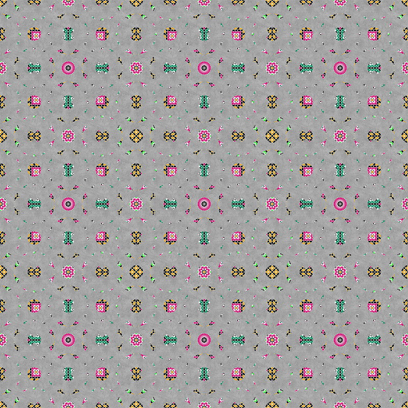 Fotomural Walls by Patel - Colorful photo wallpaper with kaleidoscope effect - grey, yellow