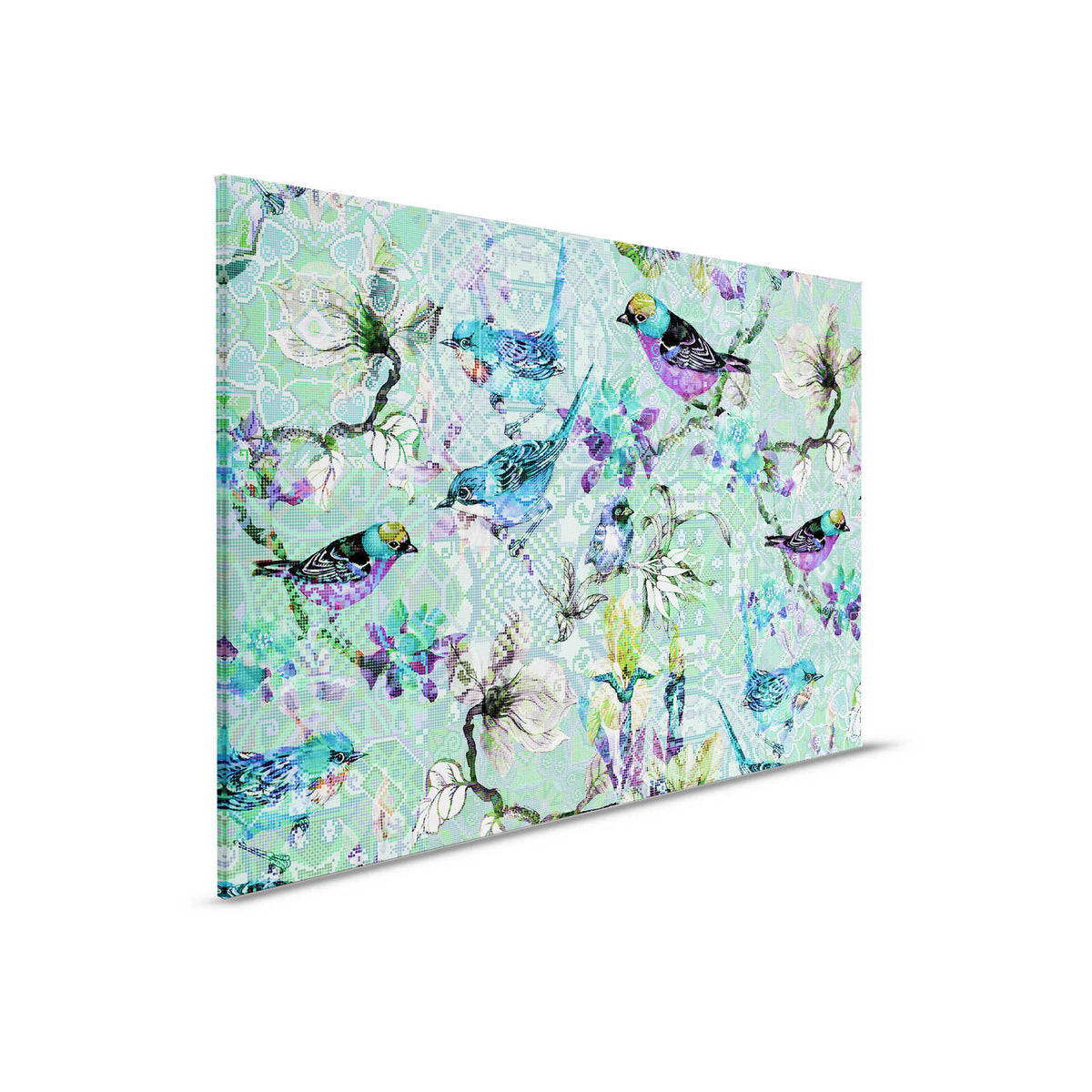 Cuadro lienzo pájaros en mosaico | pájaros en mosaico 3