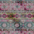 Fotomural Walls by Patel - Photo wallpaper ethnic textile pattern, geometric - pink, green