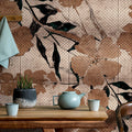 Fotomural Walls by Patel - Odessa 2 - metallic wall mural with cherry blossom pattern in copper