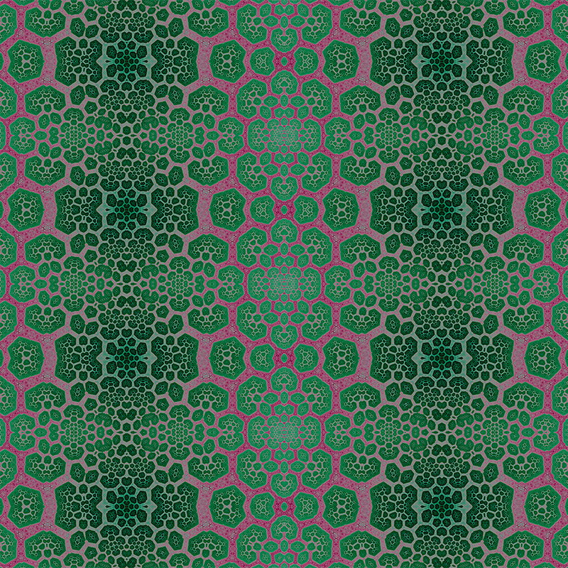 Fotomural Walls by Patel - Photo wallpaper Geometric honeycombs - Green, Purple