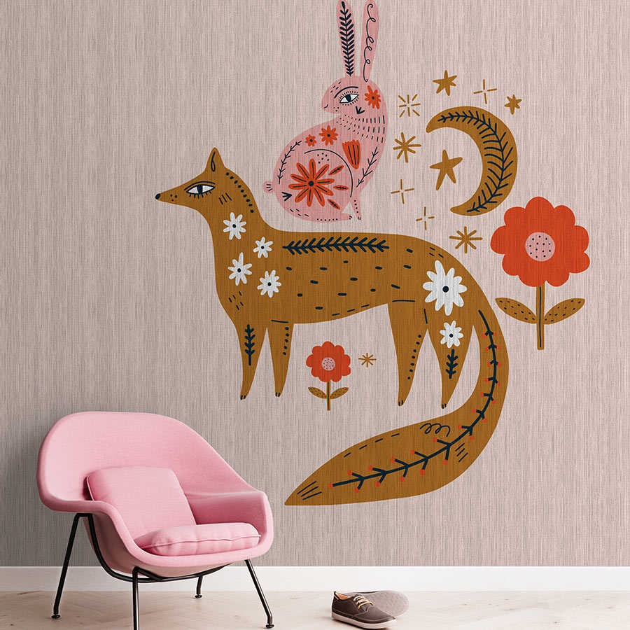Fotomural Walls by Patel - Up North 2 - photo wallpaper Scandinavian design fox & forest animals