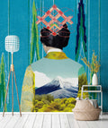 Fotomural Walls by Patel - ikigai2 - Japanese style calm people wallpaper - blue, green