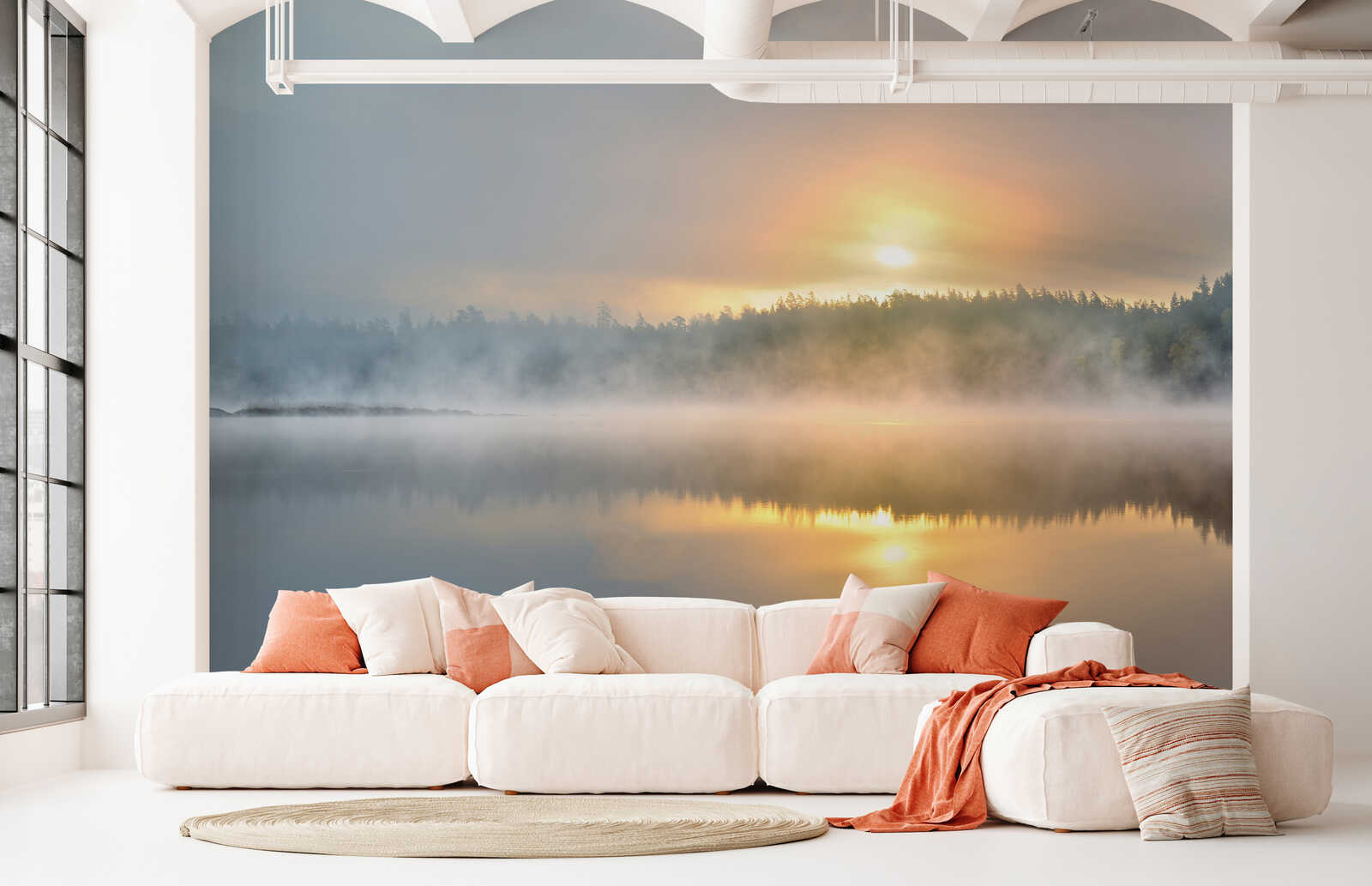 Fotomural Panel XXL 5 - Nature mural foggy lake on premium smooth fleece