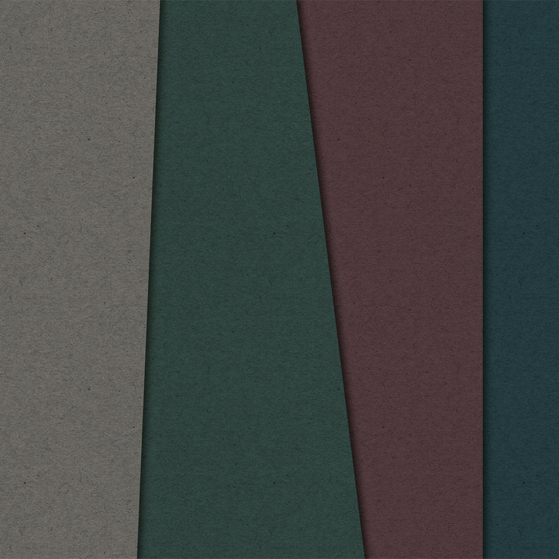 Fotomural Walls by Patel - Layered Cardboard 1 - Photo wallpaper with dark coloured areas in cardboard structure - Brown, Green