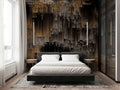 Fotomural Walls by Patel - cascade2 - Wallpaper mural fragmented surface structure with vertical movement in textile look - brown, black