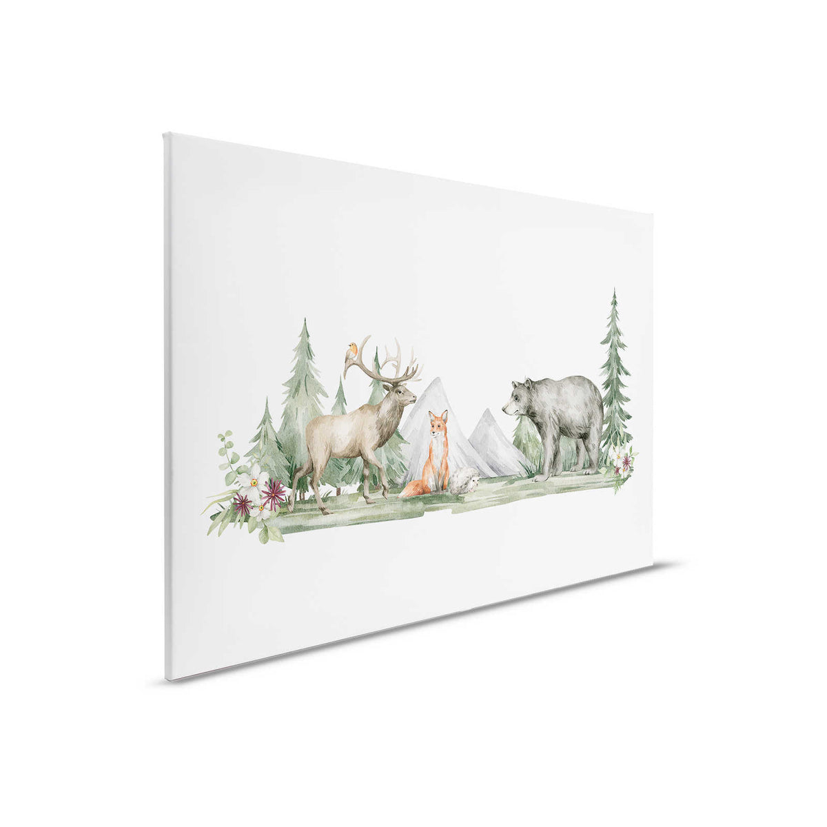 Cuadro Habitación infantil con animales en el bosque