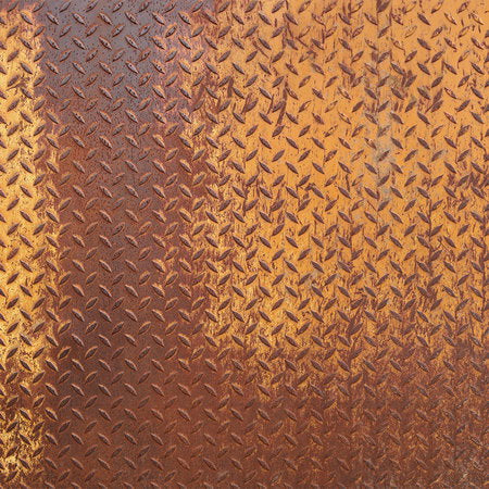 Fotomural Metal mural steel plate rust with diamond pattern - AP Digital 3