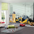 Fotomural Panel XXL 5 - City mural dump truck on road with skyline in the background on premium smooth non-woven