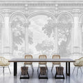 Fotomural Walls by Patel - Roma 1 - grey mural Historic Design with round arch window