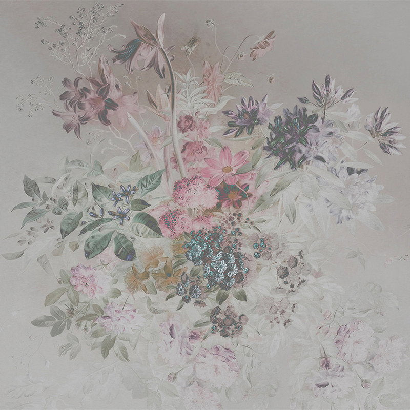 Fotomural Walls by Patel - Flowers mural with pastel colours design - pink, grey
