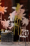 Fotomural Walls by Patel - coco3 - Calm tropical palm landscape wallpaper - dark red, orange