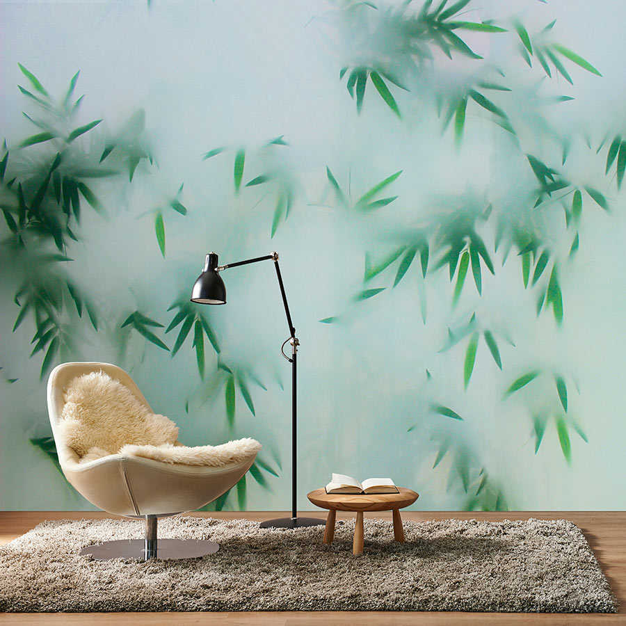Fotomural Walls by Patel - Panda Paradise 1 - bamboo mural green leaves in the mist