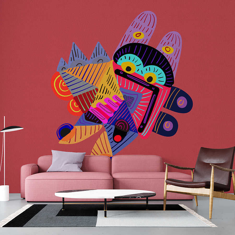 Fotomural Walls by Patel - Looney Land 1 - red photo wallpaper cartoon character in colourful design
