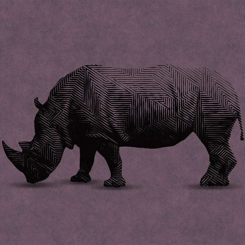 Fotomural Walls by Patel - Modern mural with rhino in graphic style