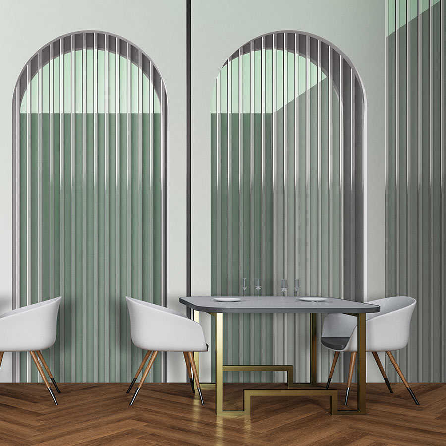 Fotomural Walls by Patel - Escape Room 3 - Architectural wallpaper modern views grey & green