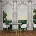 Fotomural Walls by Patel - Castello 2 - window mural round arch & view landscape