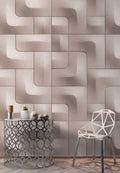 Fotomural Walls by Patel - modulo3 - Harmonious geometric pattern wallpaper with soft depth - grey