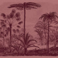 Fotomural Walls by Patel - Jurassic 2 - Wallpaper in cardboard structure jungle motif copper engraving red - pink, Red