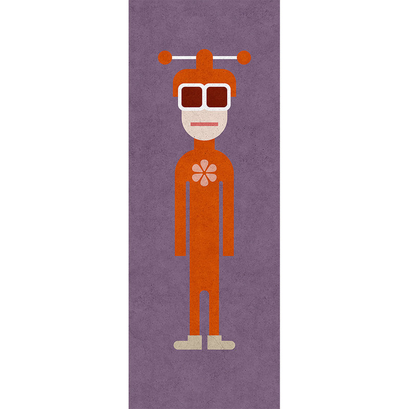 Fotomural Walls by Patel - We are family 1 - wallpaper pop art figure in concrete structure - beige, orange