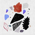 Fotomural Walls by Patel - Terrazzo 3 - Watercolour Terrazzo Wallcovering as Wallpaper - Blotting Paper Structure - Blue, Grey