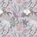 Fotomural Walls by Patel - Floral jungle mural drawn - Pink, White