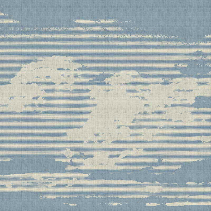 Fotomural Walls by Patel - Clouds 1 - Heavenly photo wallpaper with cloud motif in natural linen structure - Beige, Blue