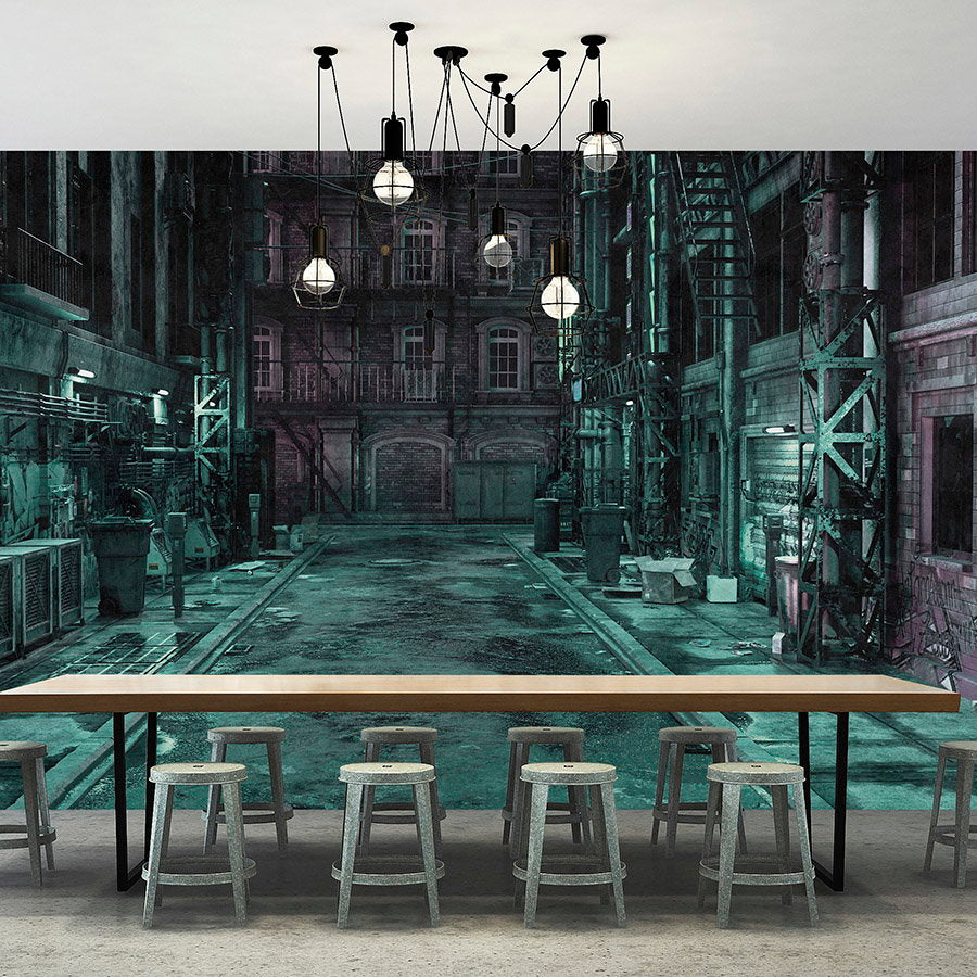 Fotomural Walls by Patel - Photo wallpaper »bronx« - Dark side street of a big city - Smooth, slightly shiny premium non-woven fabric