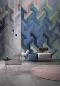 Fotomural Walls by Patel - ziggy3 - Architectural shapes in relief composition wallpaper - blue, green
