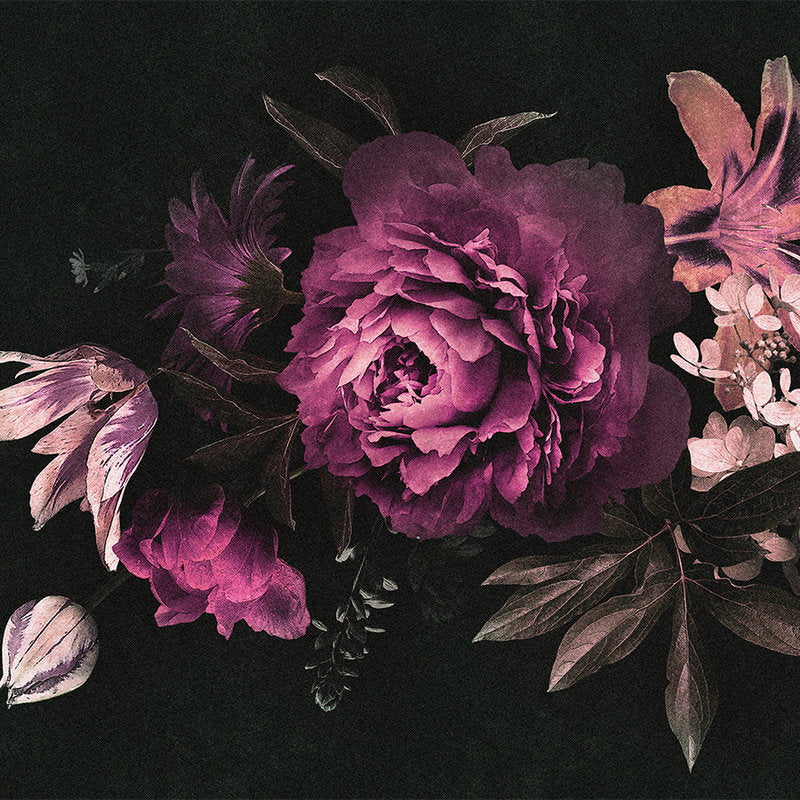 Fotomural Walls by Patel - Drama queen 3 - Photo wallpaper romantic bouquet of flowers- Cardboard structure - Pink, Black