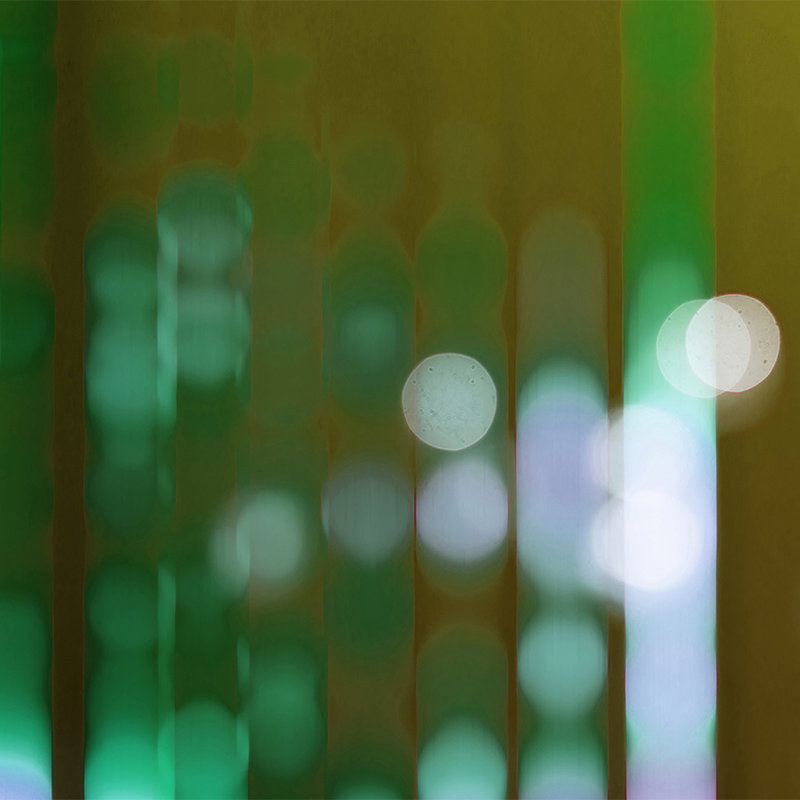 Fotomural Walls by Patel - Big City Lights 2 - Photo wallpaper with light reflections in green - Yellow, Green