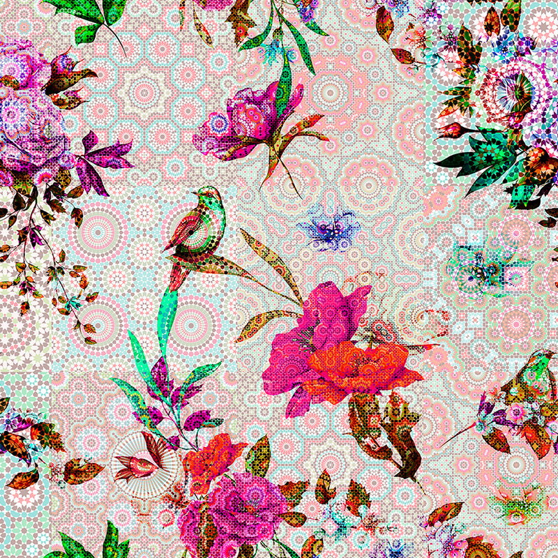 Fotomural Design mural floral mosaic - Walls by Patel