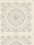Papel pintado no tejido VERSACE con Diseño floral no tejido fondo liso, con textura de muestra - blanco, gris, Metálico