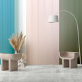 Fotomural Walls by Patel - Photo wallpaper »co-coloures 4« - Colour gradient with stripes - turquoise, cream, green