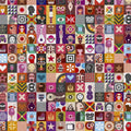 Fotomural Walls by Patel - Come as You Are 1 -concrete structure mosaic as an impressive photo wallpaper - Beige, Blue