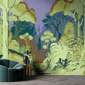 Fotomural Walls by Patel - Photo wallpaper »runa« - Abstract jungle motif with kraft paper texture - Smooth, slightly shiny premium non-woven fabric