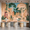 Fotomural Walls by Patel - Photo wallpaper »elara« - Abstract savannah motif with kraft paper texture - Smooth, slightly shiny premium non-woven fabric