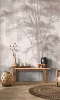 Fotomural Walls by Patel - sylva1 - Calming forest scene with trees wallpaper - taupe, grey