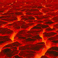 Fotomural Lava mural with glowing field & magma flow - AP Digital 3